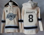 Los Angeles Kings #8 Drew Doughty Cream Sawyer Hooded Sweatshirt Stitched NHL Jersey
