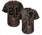 Philadelphia Phillies #21 Clay Buchholz Authentic Camo Realtree Collection Flex Base Baseball Jersey