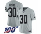 Oakland Raiders #30 Jalen Richard Limited Silver Inverted Legend 100th Season Football Jersey