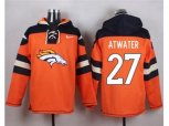 Denver Broncos #27 Steve Atwater Orange Player Pullover Hoodie