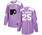 Adidas Philadelphia Flyers #25 James Van Riemsdyk Authentic Purple Fights Cancer Practice NHL Jersey
