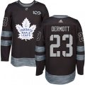Toronto Maple Leafs #23 Travis Dermott Authentic Black 1917-2017 100th Anniversary NHL Jersey