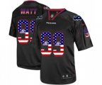 Houston Texans #99 J.J. Watt Elite Black USA Flag Fashion Football Jersey