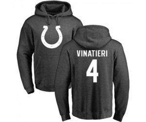 Indianapolis Colts #4 Adam Vinatieri Ash One Color Pullover Hoodie