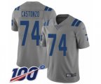 Indianapolis Colts #74 Anthony Castonzo Limited Gray Inverted Legend 100th Season Football Jersey