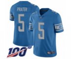 Detroit Lions #5 Matt Prater Blue Team Color Vapor Untouchable Limited Player 100th Season Football Jersey