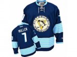 Reebok Pittsburgh Penguins #7 Joe Mullen Authentic Navy Blue Third Vintage NHL Jersey