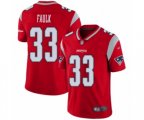 New England Patriots #33 Kevin Faulk Limited Red Inverted Legend Football Jersey