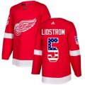 Detroit Red Wings #5 Nicklas Lidstrom Authentic Red USA Flag Fashion NHL Jersey