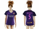 Women Barcelona #5 Busquets Away Soccer Club Jersey