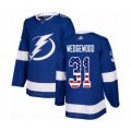 Tampa Bay Lightning #31 Scott Wedgewood Authentic Blue USA Flag Fashion Hockey Jersey