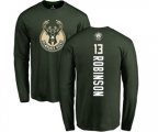 Milwaukee Bucks #13 Glenn Robinson Green Backer Long Sleeve T-Shirt