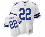 Dallas Cowboys #22 Emmitt Smith Authentic White Legend Throwback Football Jersey
