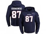 New England Patriots #87 Rob Gronkowski Navy Blue Name & Number Pullover NFL Hoodie