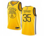 Golden State Warriors #35 Kevin Durant Yellow Swingman Jersey - Earned Edition
