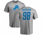 Detroit Lions #98 Damon Harrison Ash Name & Number Logo T-Shirt