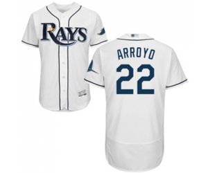 Tampa Bay Rays #22 Christian Arroyo Home White Home Flex Base Authentic Collection Baseball Jersey