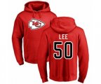 Kansas City Chiefs #50 Darron Lee Red Name & Number Logo Pullover Hoodie
