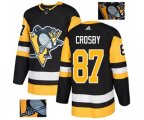 Adidas Pittsburgh Penguins #87 Sidney Crosby Authentic Black Fashion Gold NHL Jersey