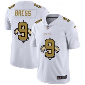 New Orleans Saints #9 Drew Brees White Nike White Shadow Edition Limited Jersey