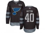 Adidas St.Louis Blues #40 Carter Hutton Black 1917-2017 100th Anniversary Stitched NHL Jersey
