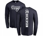 Los Angeles Rams #29 Eric Dickerson Navy Blue Backer Long Sleeve T-Shirt