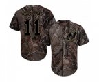 Milwaukee Brewers #11 Mike Moustakas Authentic Camo Realtree Collection Flex Base Baseball Jersey