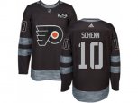 Philadelphia Flyers #10 Brayden Schenn Black 1917-2017 100th Anniversary Stitched NHL Jersey