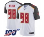 Tampa Bay Buccaneers #98 Anthony Nelson White Vapor Untouchable Limited Player 100th Season Football Jersey