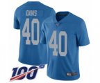 Detroit Lions #40 Jarrad Davis Blue Alternate Vapor Untouchable Limited Player 100th Season Football Jersey