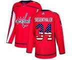 Washington Capitals #34 Jonas Siegenthaler Authentic Red USA Flag Fashion NHL Jersey