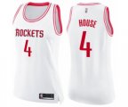Women's Houston Rockets #4 Danuel House Swingman White-Pink Fashion Basketball Jersey