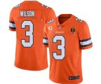 Denver Broncos #3 Russell Wilson Orange With C Patch & Walter Payton Patch Limited Stitched Jersey