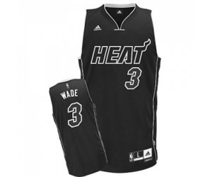 Miami Heat #3 Dwyane Wade Swingman Black Shadow Basketball Jersey