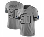Dallas Cowboys #90 DeMarcus Lawrence Gray Team Logo Gridiron Limited Football Jersey