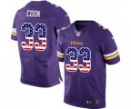 Minnesota Vikings #33 Dalvin Cook Elite Purple Home USA Flag Fashion Football Jersey