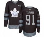 Toronto Maple Leafs #91 John Tavares Authentic Black 1917-2017 100th Anniversary NHL Jersey