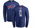 Buffalo Bills #17 Josh Allen Royal Blue Backer Long Sleeve T-Shirt