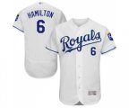 Kansas City Royals #6 Billy Hamilton White Flexbase Authentic Collection Baseball Jersey