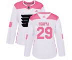Women Adidas Philadelphia Flyers #29 Johnny Oduya Authentic White Pink Fashion NHL Jersey