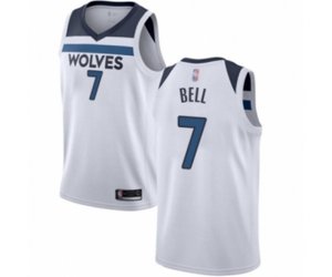 Minnesota Timberwolves #7 Jordan Bell Authentic White Basketball Jersey - Association Edition