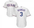 Texas Rangers #3 Delino DeShields Replica White Home Cool Base Baseball Jersey