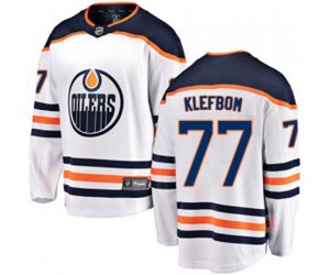 Edmonton Oilers #77 Oscar Klefbom Fanatics Branded White Away Breakaway NHL Jersey