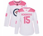 Women Winnipeg Jets #15 Matt Hendricks Authentic White Pink Fashion NHL Jersey