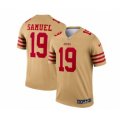 San Francisco 49ers #19 Deebo Samuel 2022 New Gold Inverted Legend Stitched Football Jersey