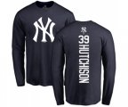 New York Yankees #39 Drew Hutchison Navy Blue Backer Long Sleeve T-Shirt