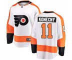 Philadelphia Flyers #11 Travis Konecny Fanatics Branded White Away Breakaway NHL Jersey