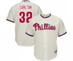 Philadelphia Phillies #32 Steve Carlton Replica Cream Alternate Cool Base Baseball Jersey