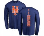 New York Mets #1 Amed Rosario Royal Blue Backer Long Sleeve T-Shirt