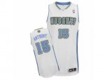 Denver Nuggets #15 Carmelo Anthony Authentic White Home NBA Jersey